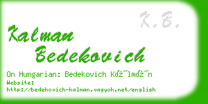 kalman bedekovich business card